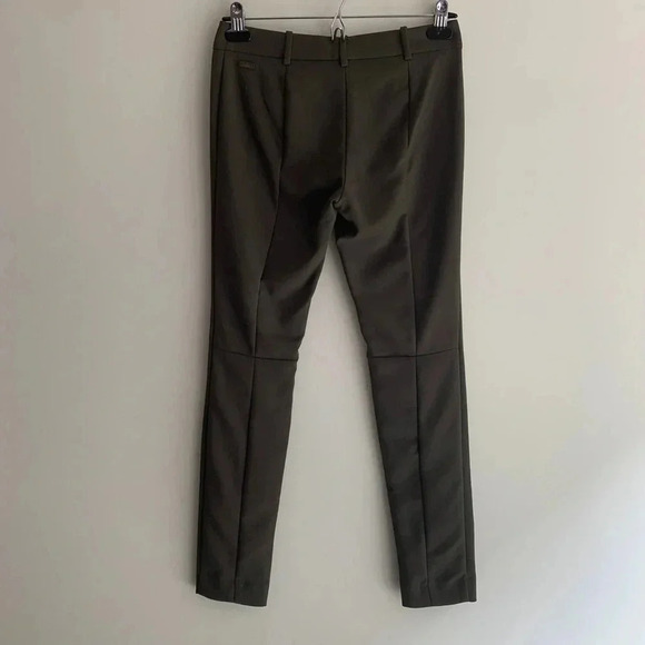 Aritzia Wilfred Pant Split Ankle straight Leg Trouser Midrise Pleated Army Green - Picture 5 of 16